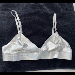 Sam Edelman silver iridescent bra